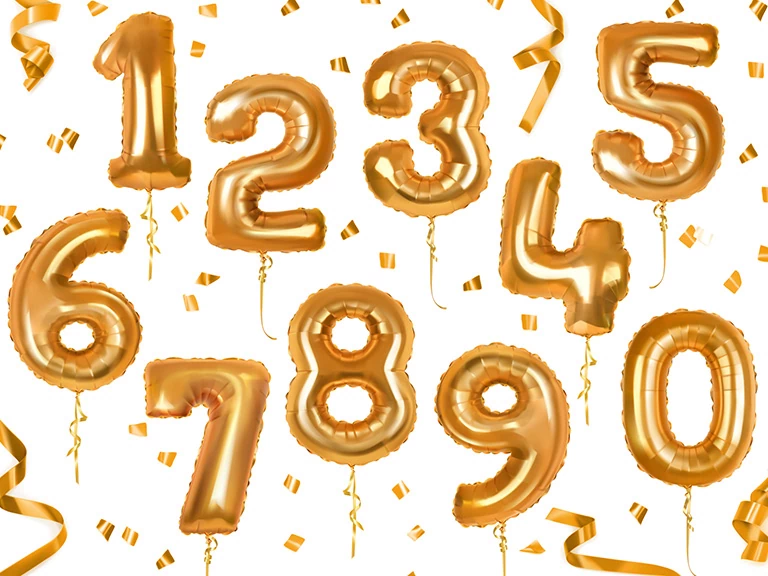 balony w kształcie numerów